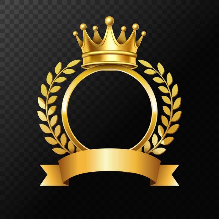 realistic golden crown with laurel wreath and a…